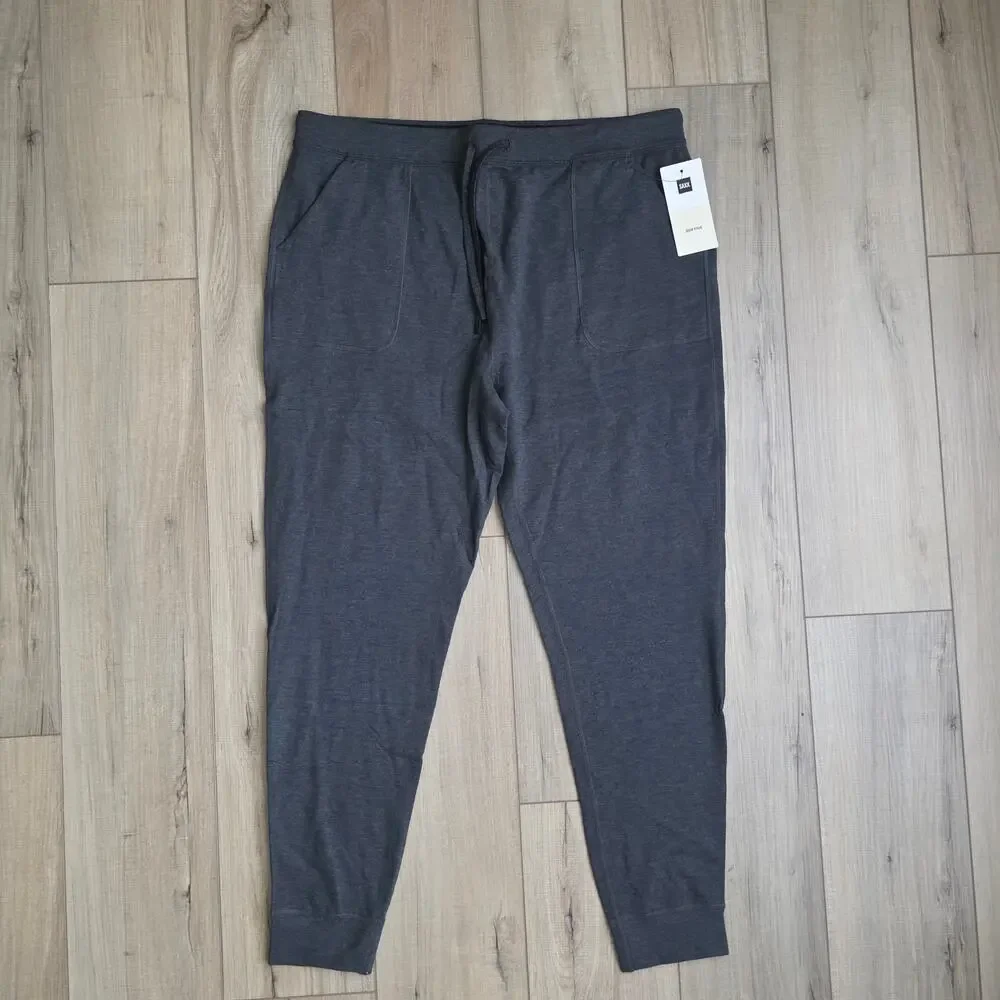 SAXX 3Six Five Lounge Sweatpant Black Heather(Dark Gray) Pants Men Sz XL NWT - Picture 4 of 12